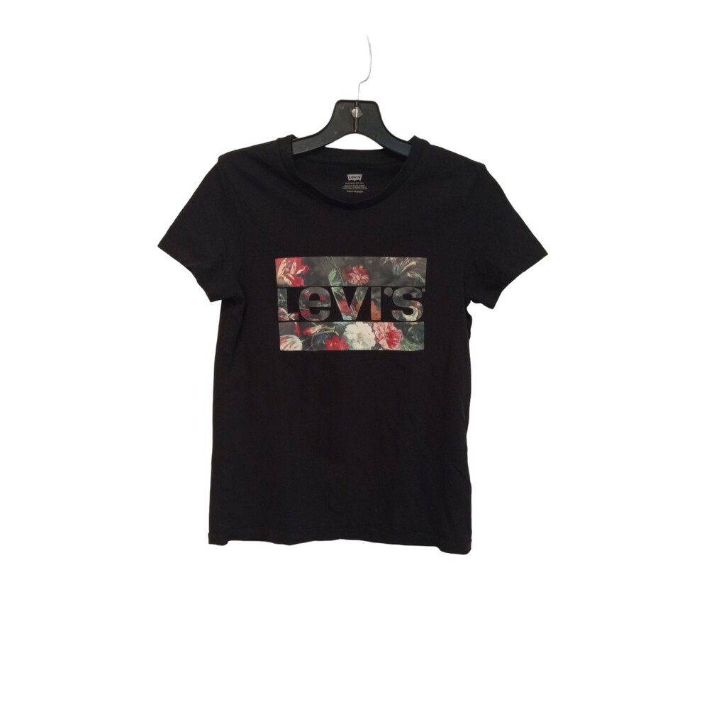 Levi's Women's Black Floral Batwing Logo Graphic T-Shirt - Size XXS
